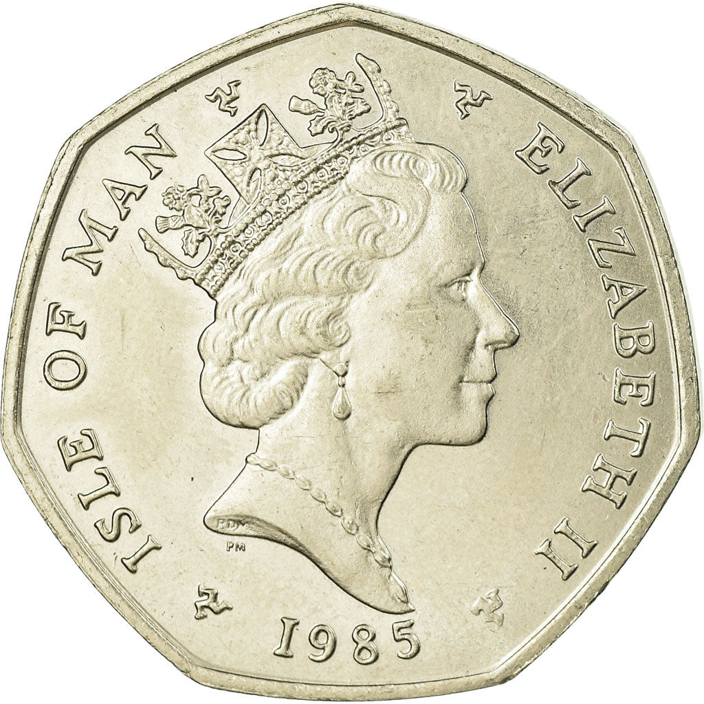 Moneta, Isola di Man, Elizabeth II, 50 Pence, 1985, SPL-, Rame-nichel, KM:148