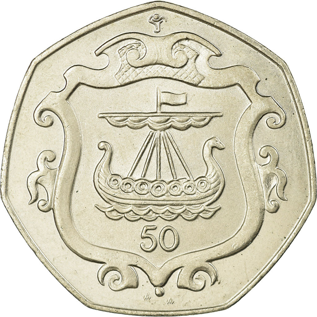 Moneta, Isola di Man, Elizabeth II, 50 Pence, 1985, SPL-, Rame-nichel, KM:148