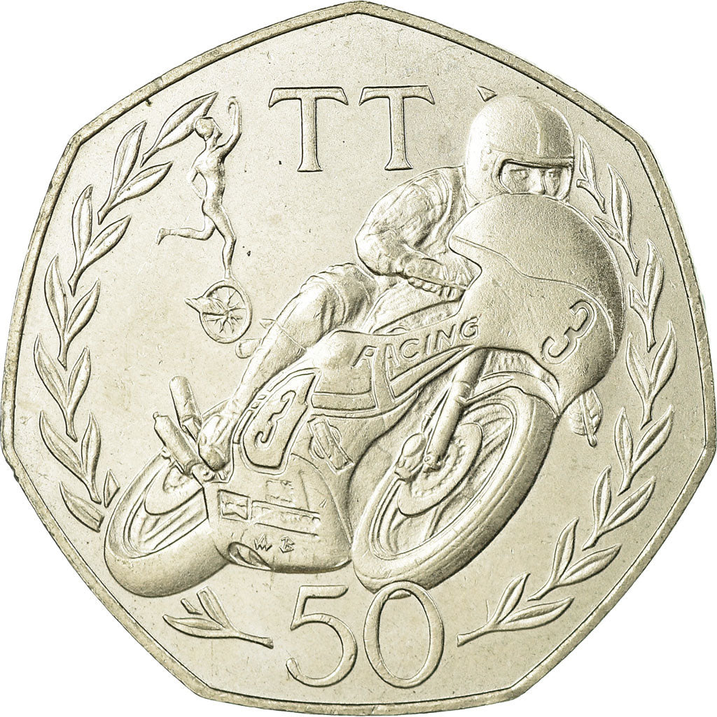 Münze, Isle of Man, Elizabeth II, 50 Pence, 1981, VZ, Copper-nickel, KM:83