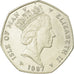 Munten, Eiland Man, Elizabeth II, 50 Pence, 1987, PR, Copper-nickel, KM:190