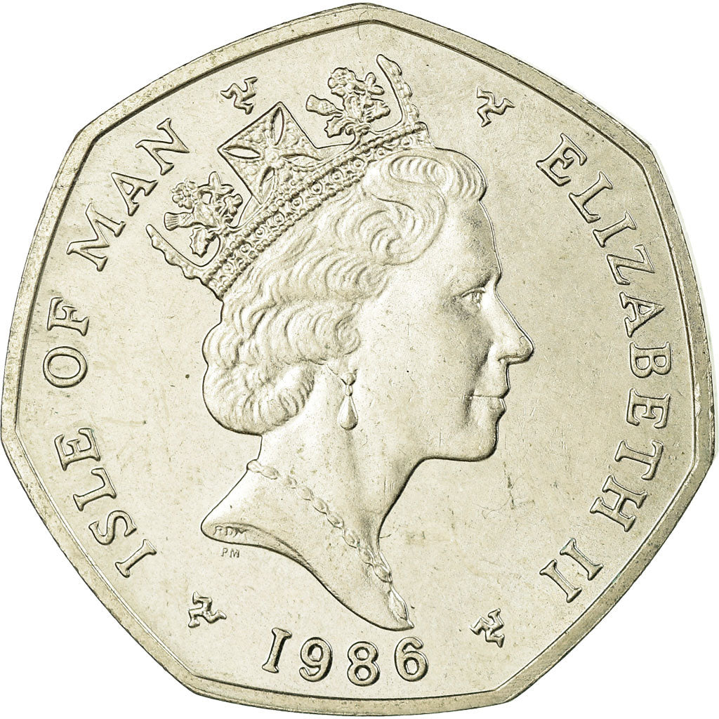 Moneta, Isola di Man, Elizabeth II, 50 Pence, 1986, SPL-, Rame-nichel, KM:172