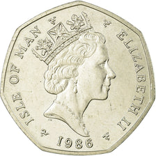 Moneta, Isola di Man, Elizabeth II, 50 Pence, 1986, SPL-, Rame-nichel, KM:172