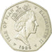 Moneta, Isola di Man, Elizabeth II, 50 Pence, 1986, SPL-, Rame-nichel, KM:172