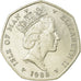Coin, Isle of Man, Elizabeth II, 50 Pence, 1988, AU(55-58), Copper-nickel