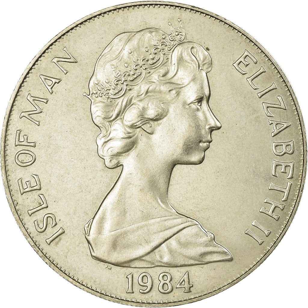 Coin, Isle of Man, Elizabeth II, Crown, 1984, Pobjoy Mint, AU(55-58)