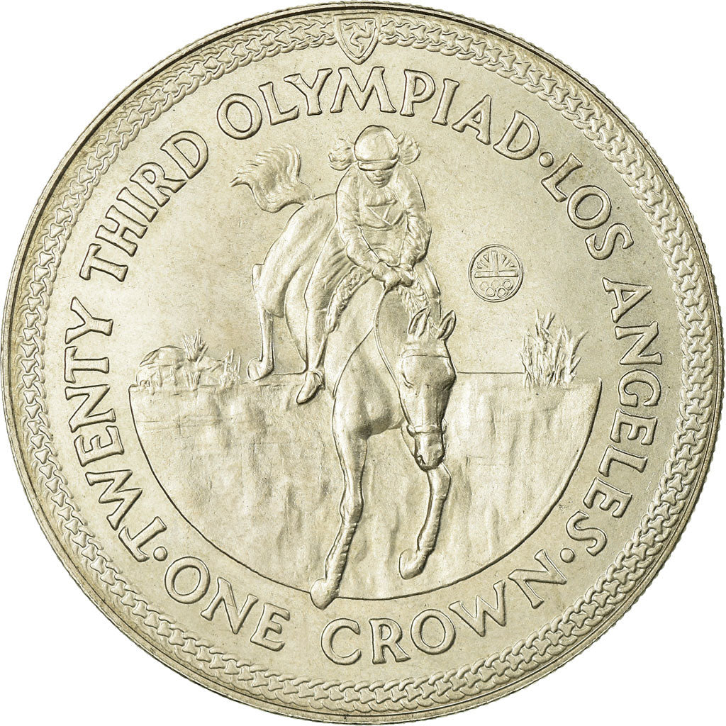 Coin, Isle of Man, Elizabeth II, Crown, 1984, Pobjoy Mint, AU(55-58)