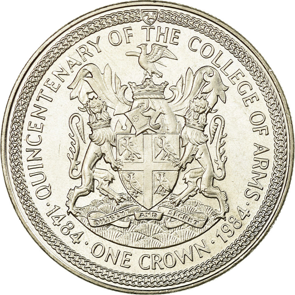 Coin, Isle of Man, Elizabeth II, Crown, 1984, Pobjoy Mint, AU(55-58)