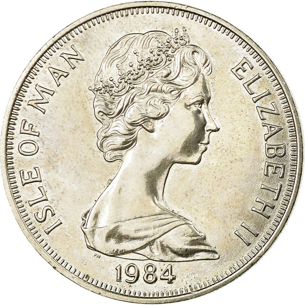 Coin, Isle of Man, Elizabeth II, Crown, 1984, Pobjoy Mint, AU(55-58)
