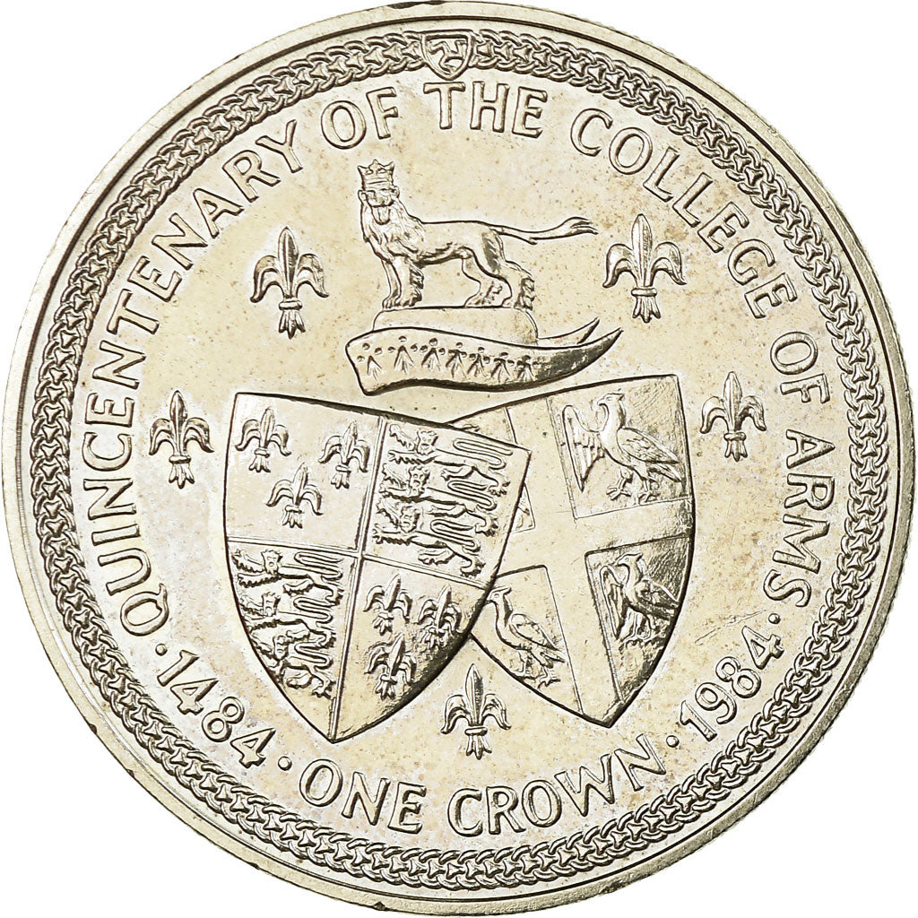 Coin, Isle of Man, Elizabeth II, Crown, 1984, Pobjoy Mint, AU(55-58)