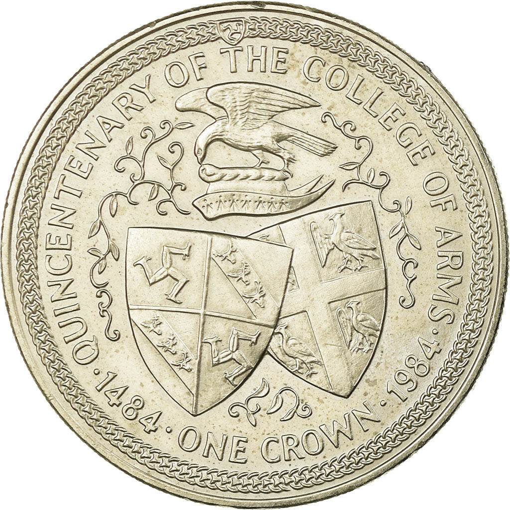 Coin, Isle of Man, Elizabeth II, Crown, 1984, Pobjoy Mint, AU(55-58)
