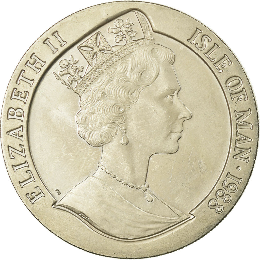 Coin, Isle of Man, Elizabeth II, Crown, 1988, Pobjoy Mint, AU(55-58)