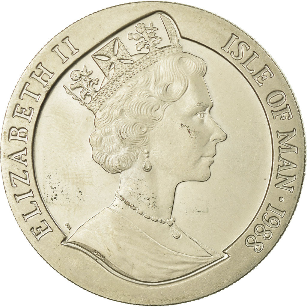 Coin, Isle of Man, Elizabeth II, Crown, 1988, Pobjoy Mint, AU(55-58)