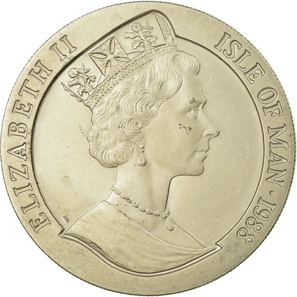 Coin, Isle of Man, Elizabeth II, Crown, 1988, Pobjoy Mint, AU(55-58)