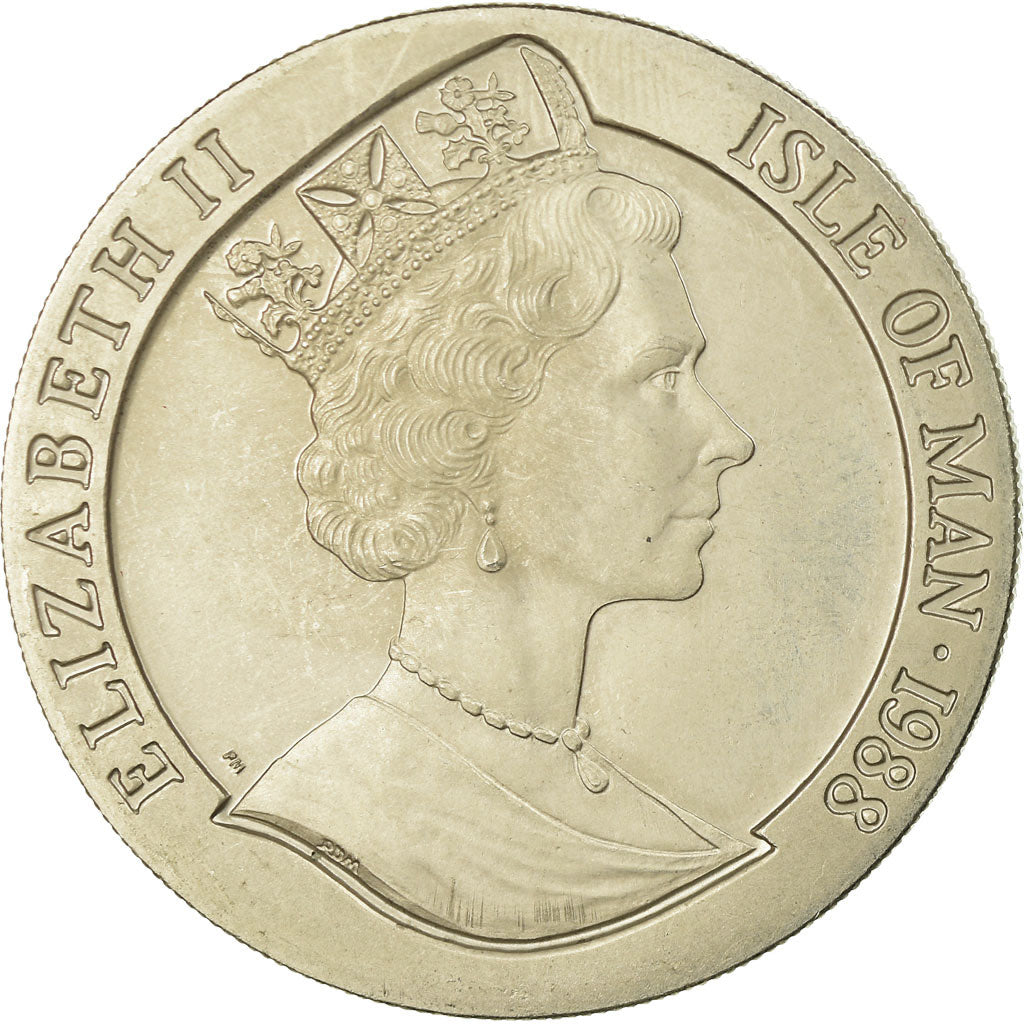 Coin, Isle of Man, Elizabeth II, Crown, 1988, Pobjoy Mint, AU(55-58)