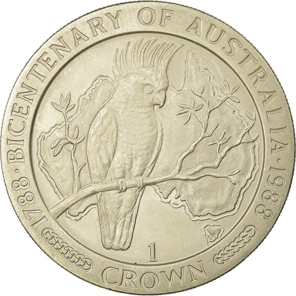 Coin, Isle of Man, Elizabeth II, Crown, 1988, Pobjoy Mint, AU(55-58)