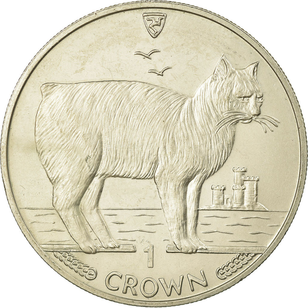 Coin, Isle of Man, Elizabeth II, Crown, 1988, Pobjoy Mint, AU(55-58)