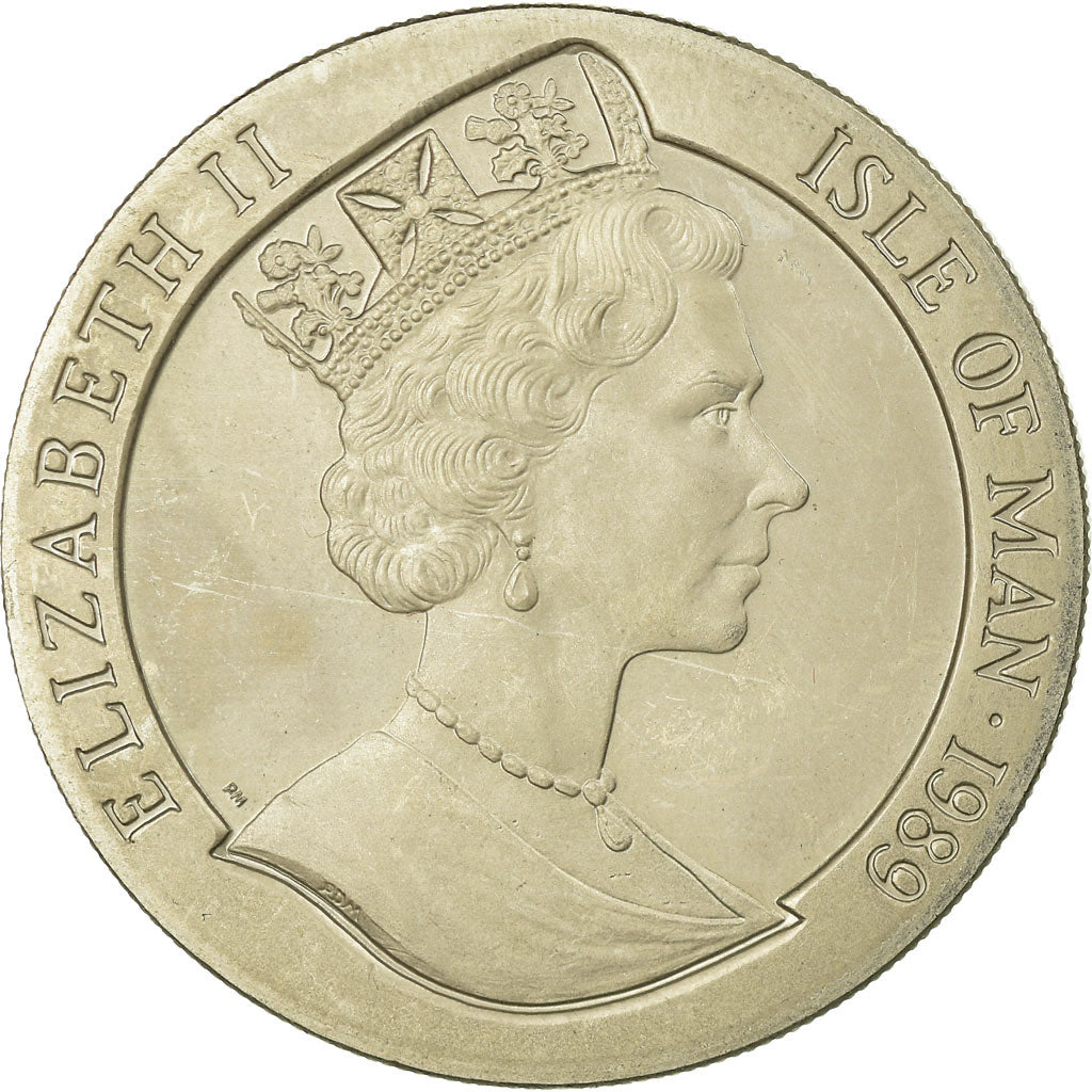 Coin, Isle of Man, Elizabeth II, Crown, 1989, Pobjoy Mint, AU(55-58)
