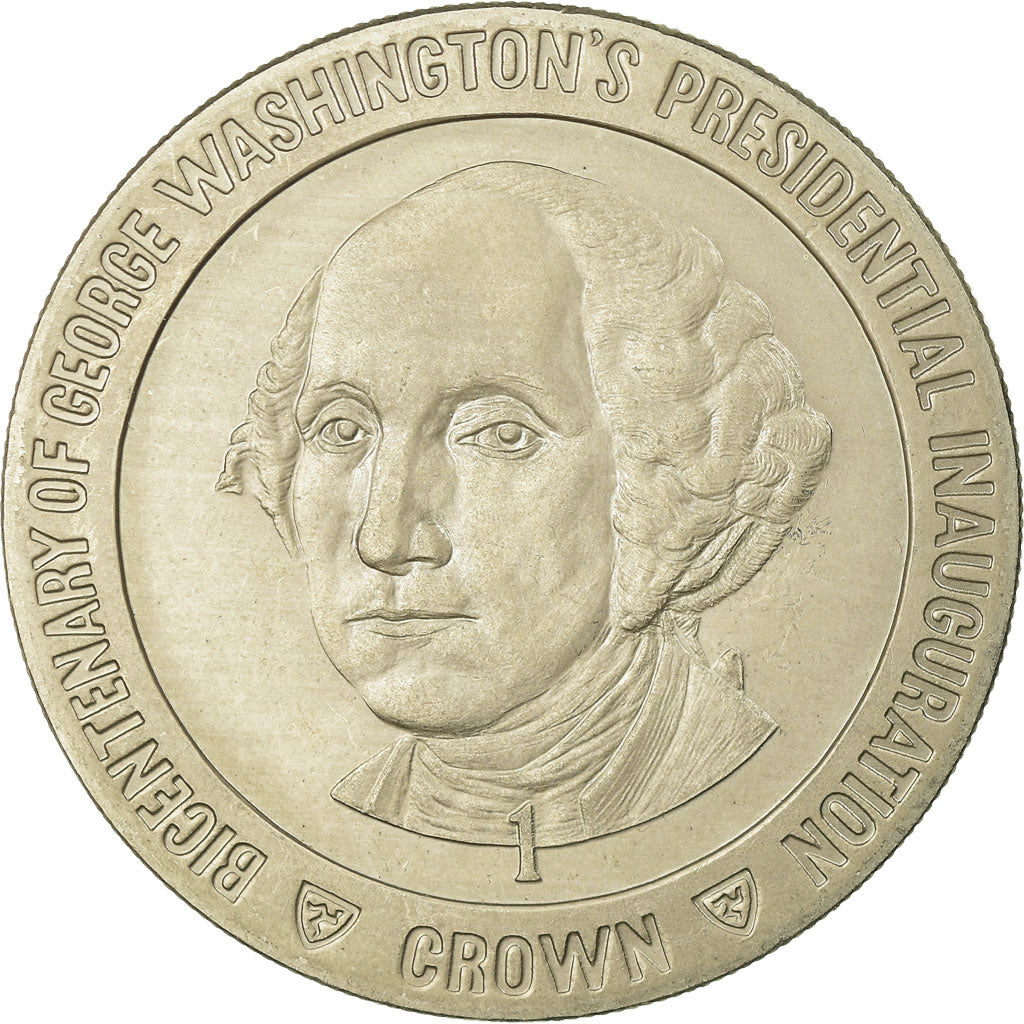 Coin, Isle of Man, Elizabeth II, Crown, 1989, Pobjoy Mint, AU(55-58)
