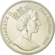 Coin, Isle of Man, Elizabeth II, Crown, 1989, Pobjoy Mint, AU(55-58)