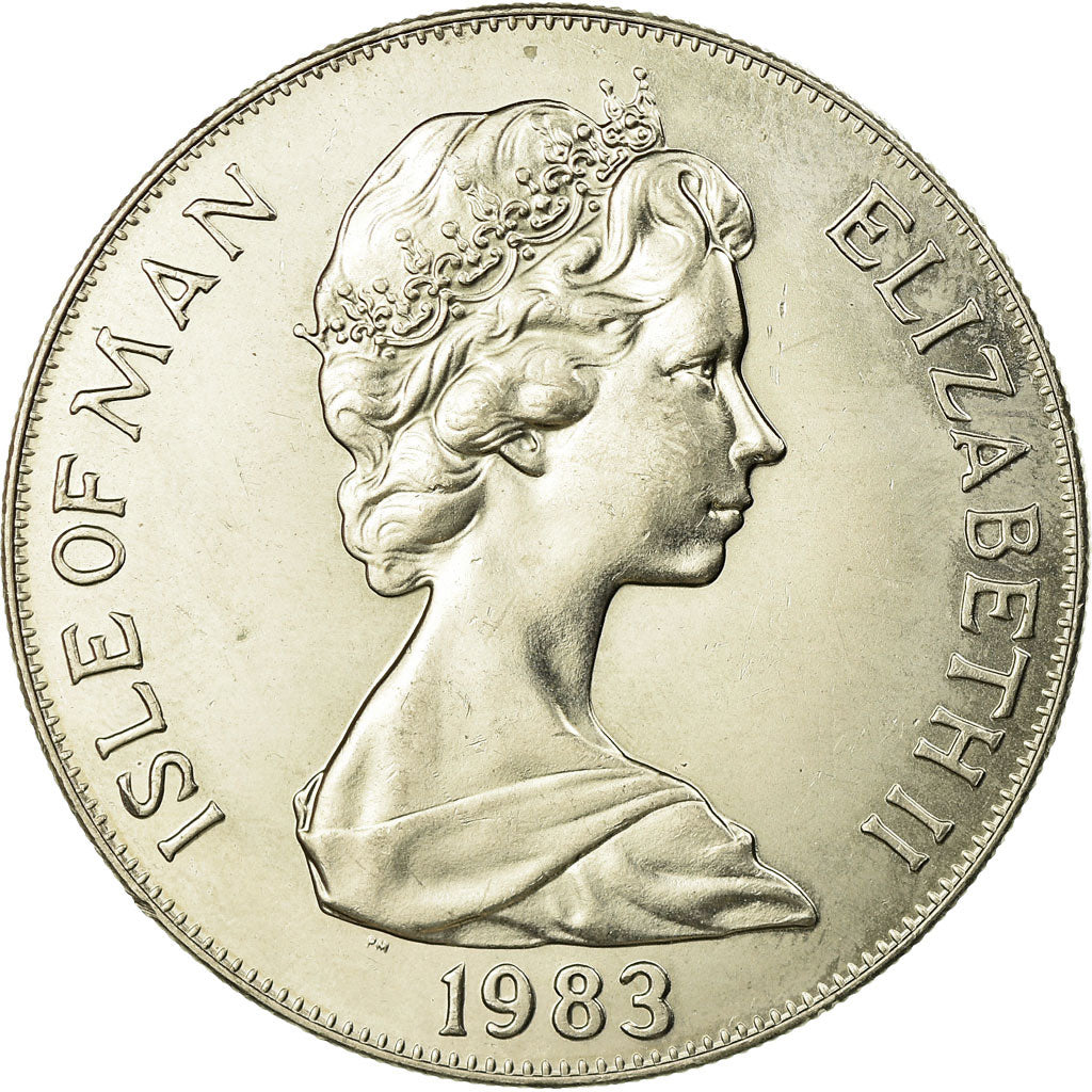 Coin, Isle of Man, Elizabeth II, Crown, 1983, Pobjoy Mint, AU(55-58)