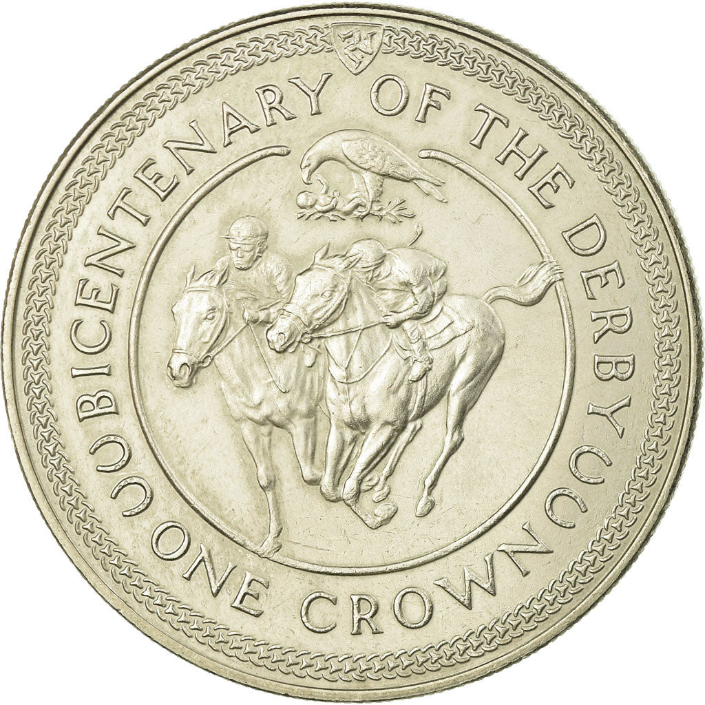 Coin, Isle of Man, Elizabeth II, Crown, 1980, Pobjoy Mint, AU(55-58)