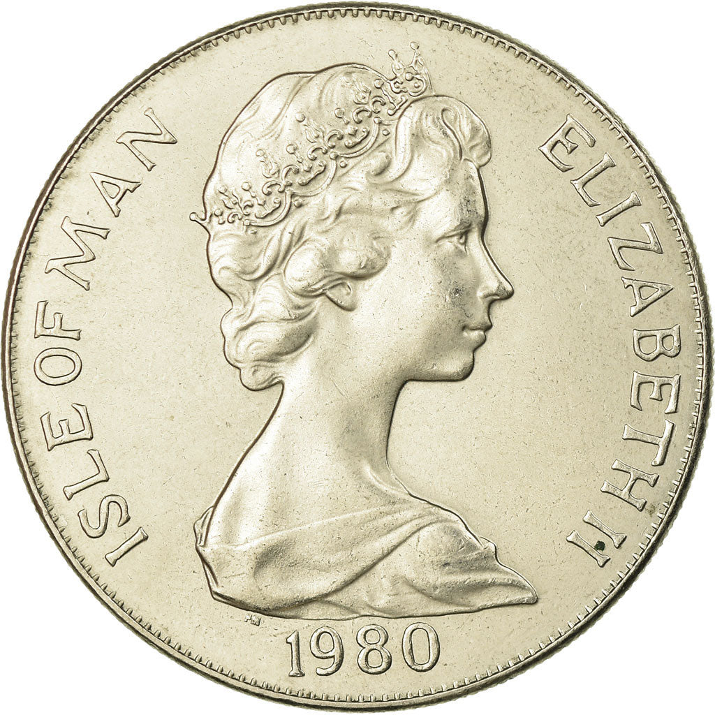 Moneta, Isola di Man, Elizabeth II, Crown, 1980, Pobjoy Mint, SPL-, Copper-Lead