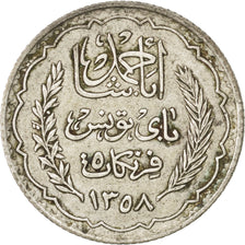 Coin, Tunisia, Ahmad Pasha Bey, 5 Francs, 1939, Paris, EF(40-45), Silver, KM:264