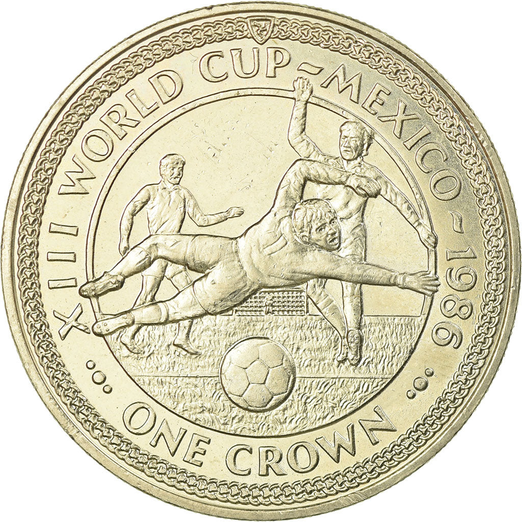 Coin, Isle of Man, Elizabeth II, Crown, 1986, Pobjoy Mint, AU(55-58)