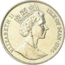 Coin, Isle of Man, Elizabeth II, Crown, 1986, Pobjoy Mint, AU(55-58)
