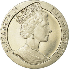 Münze, Isle of Man, Elizabeth II, Crown, 1987, Pobjoy Mint, VZ, Copper-nickel