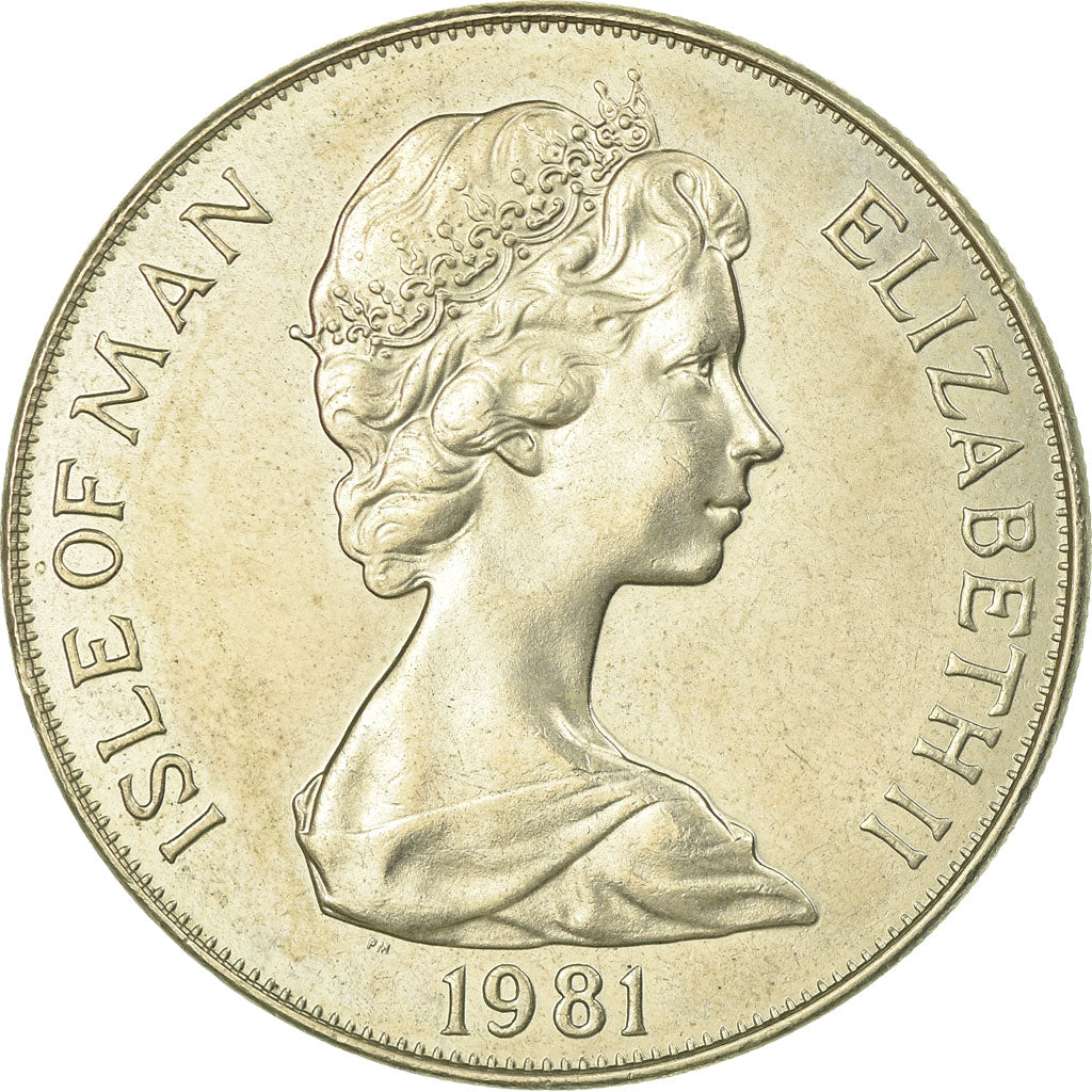 Moneta, Isola di Man, Elizabeth II, Crown, 1981, Pobjoy Mint, SPL-, Rame-nichel