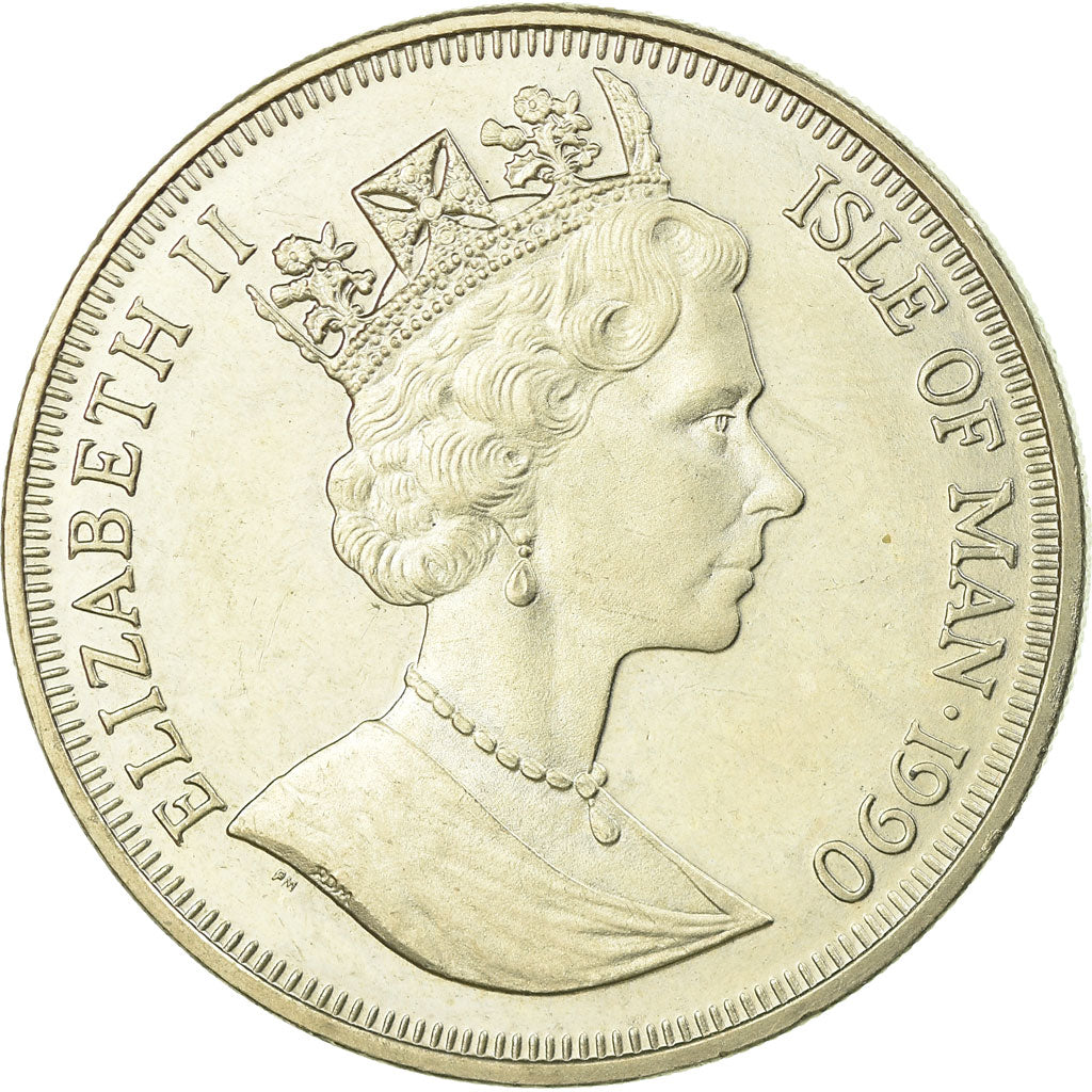 Coin, Isle of Man, Elizabeth II, Crown, 1990, Pobjoy Mint, AU(55-58)