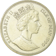 Coin, Isle of Man, Elizabeth II, Crown, 1990, Pobjoy Mint, AU(55-58)