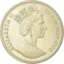 Coin, Isle of Man, Elizabeth II, Crown, 1990, Pobjoy Mint, AU(55-58)