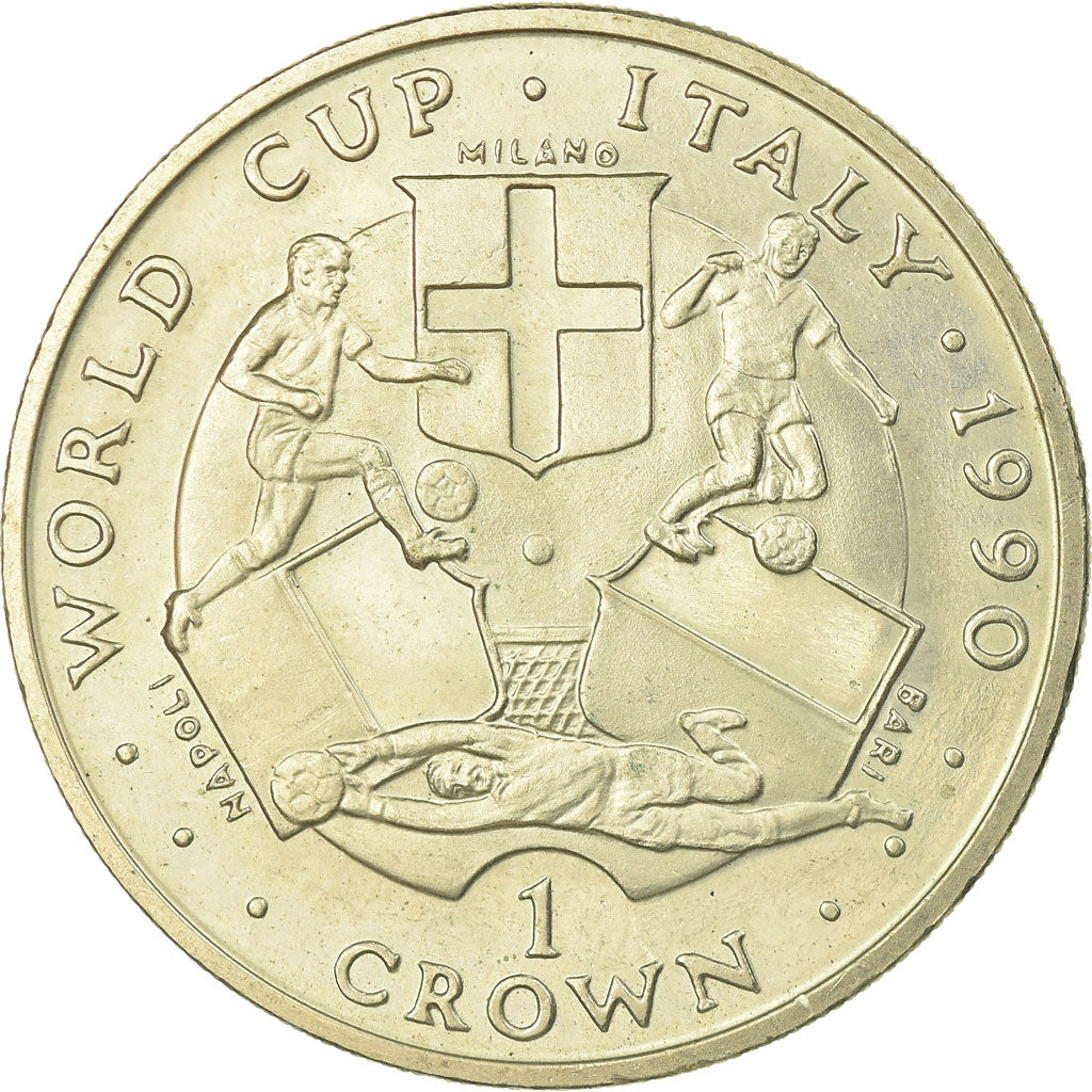 Coin, Isle of Man, Elizabeth II, Crown, 1990, Pobjoy Mint, AU(55-58)