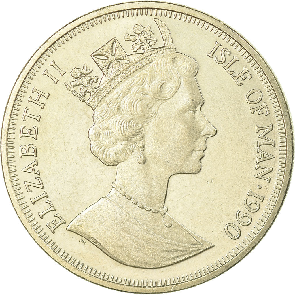 Coin, Isle of Man, Elizabeth II, Crown, 1990, Pobjoy Mint, AU(55-58)