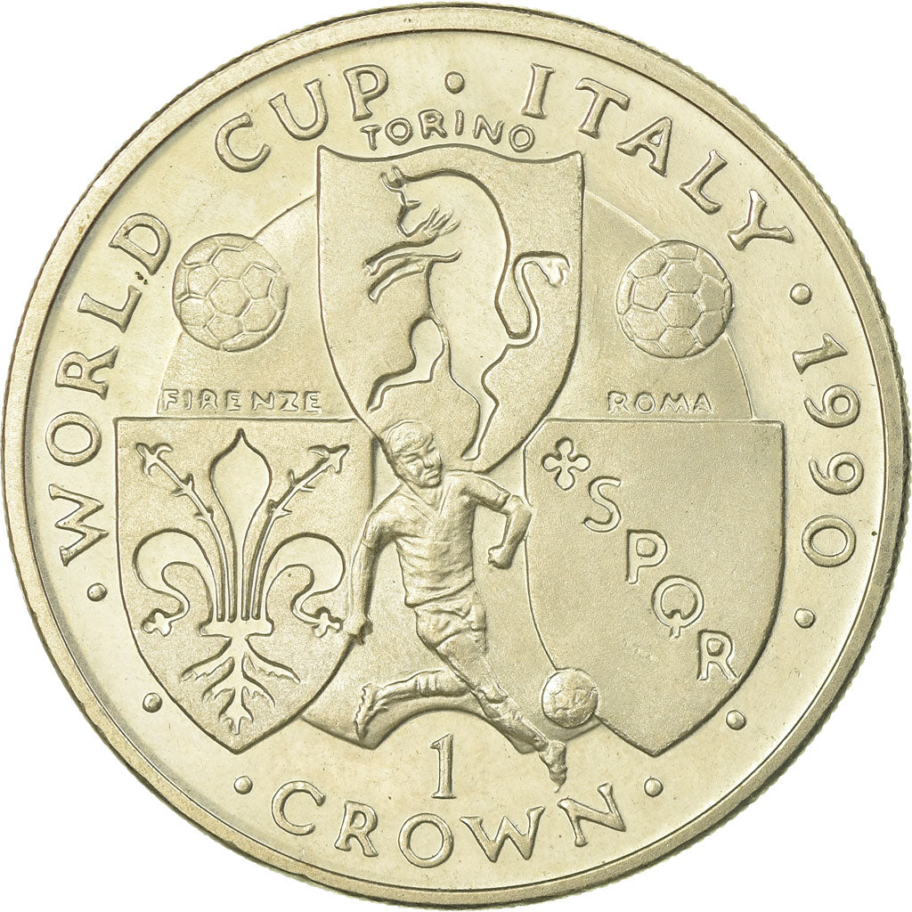 Coin, Isle of Man, Elizabeth II, Crown, 1990, Pobjoy Mint, AU(55-58)