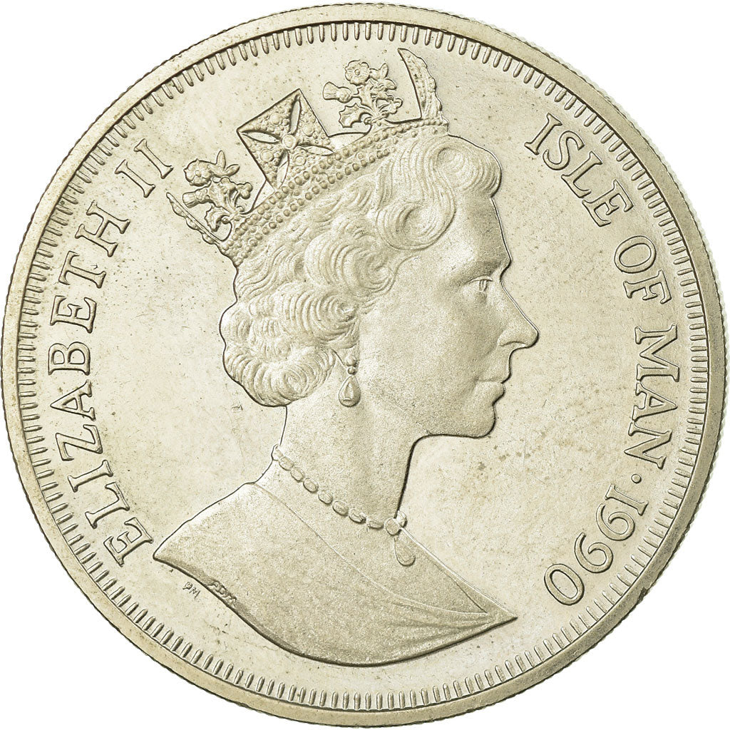 Coin, Isle of Man, Elizabeth II, Crown, 1990, Pobjoy Mint, AU(55-58)