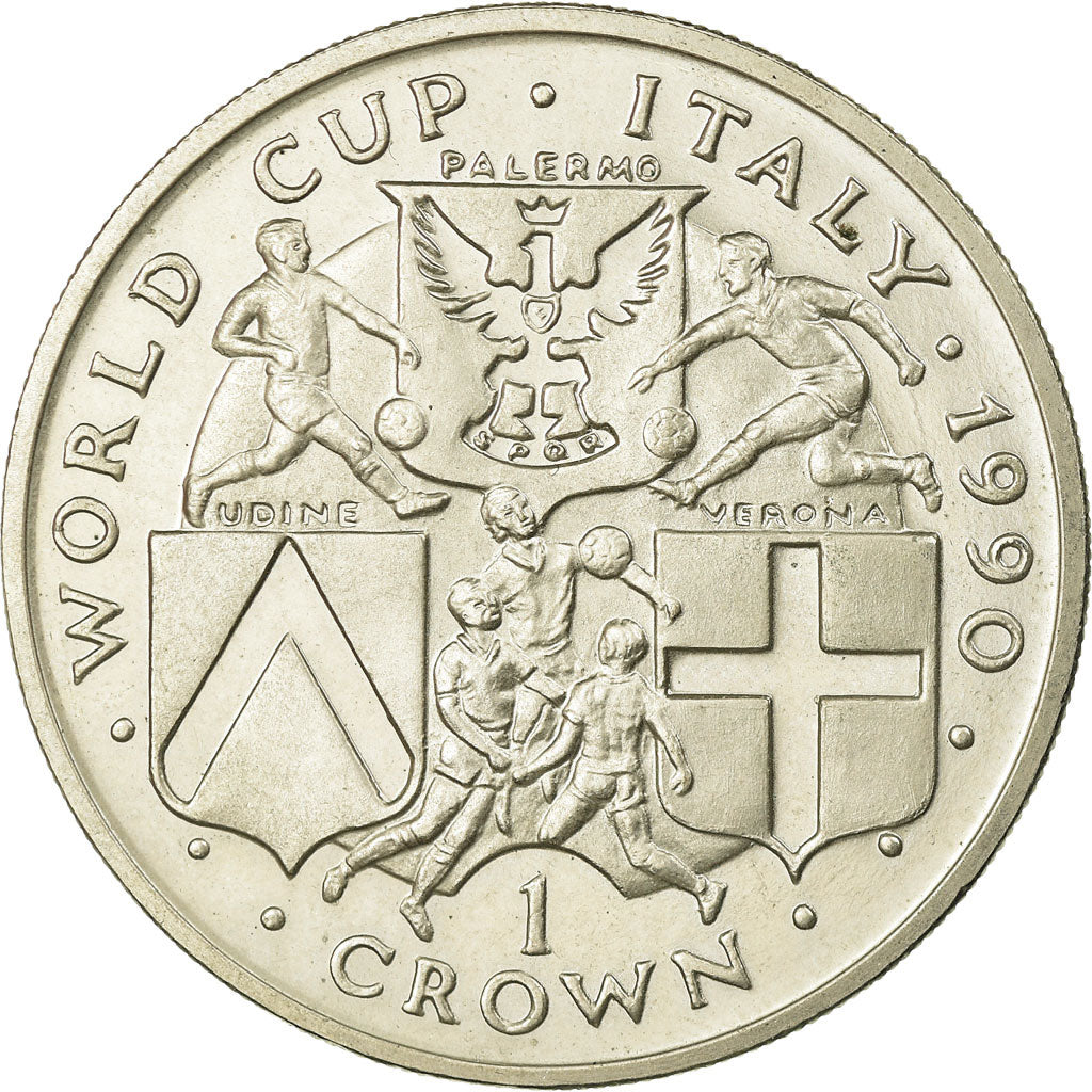 Coin, Isle of Man, Elizabeth II, Crown, 1990, Pobjoy Mint, AU(55-58)