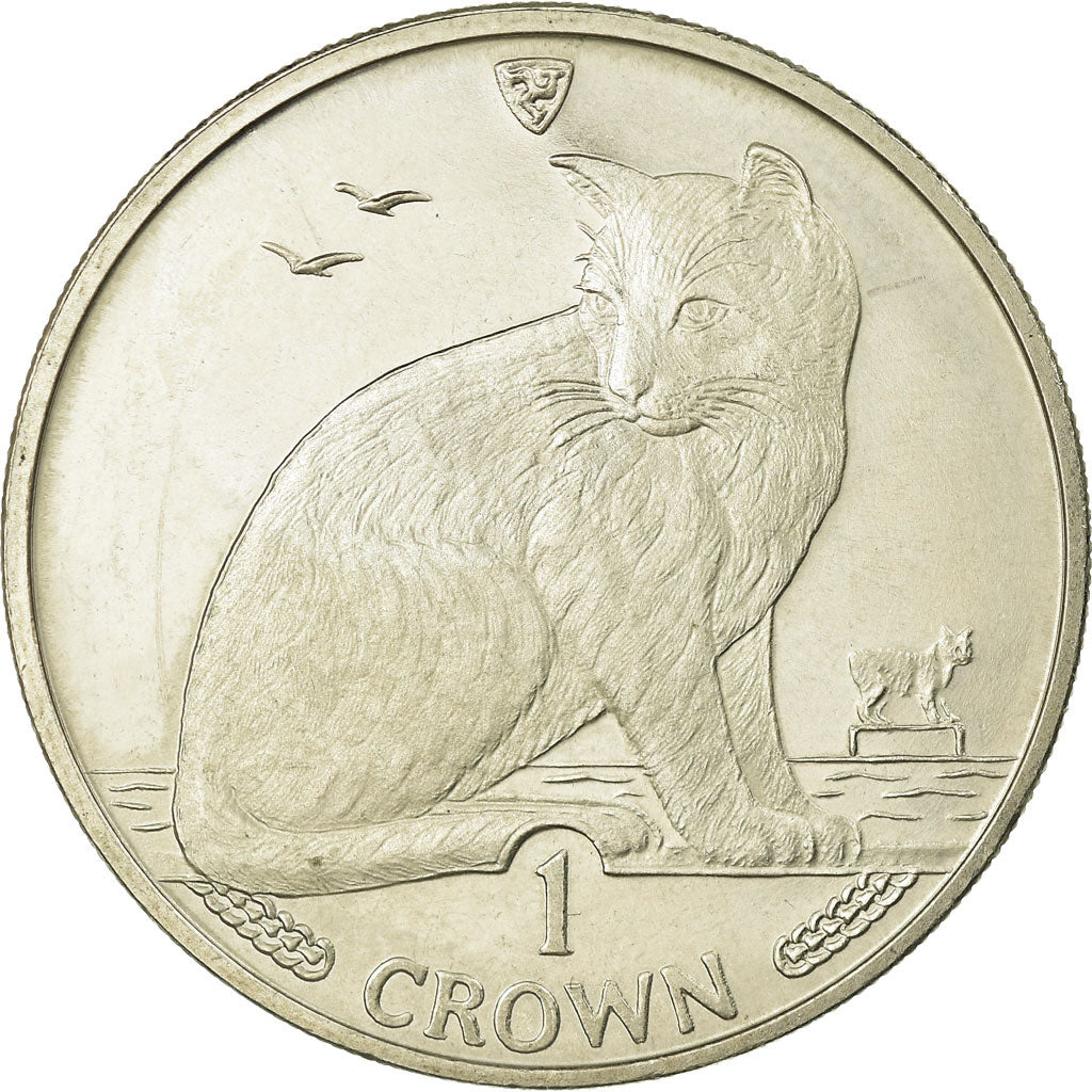 Coin, Isle of Man, Elizabeth II, Crown, 1990, Pobjoy Mint, AU(55-58)