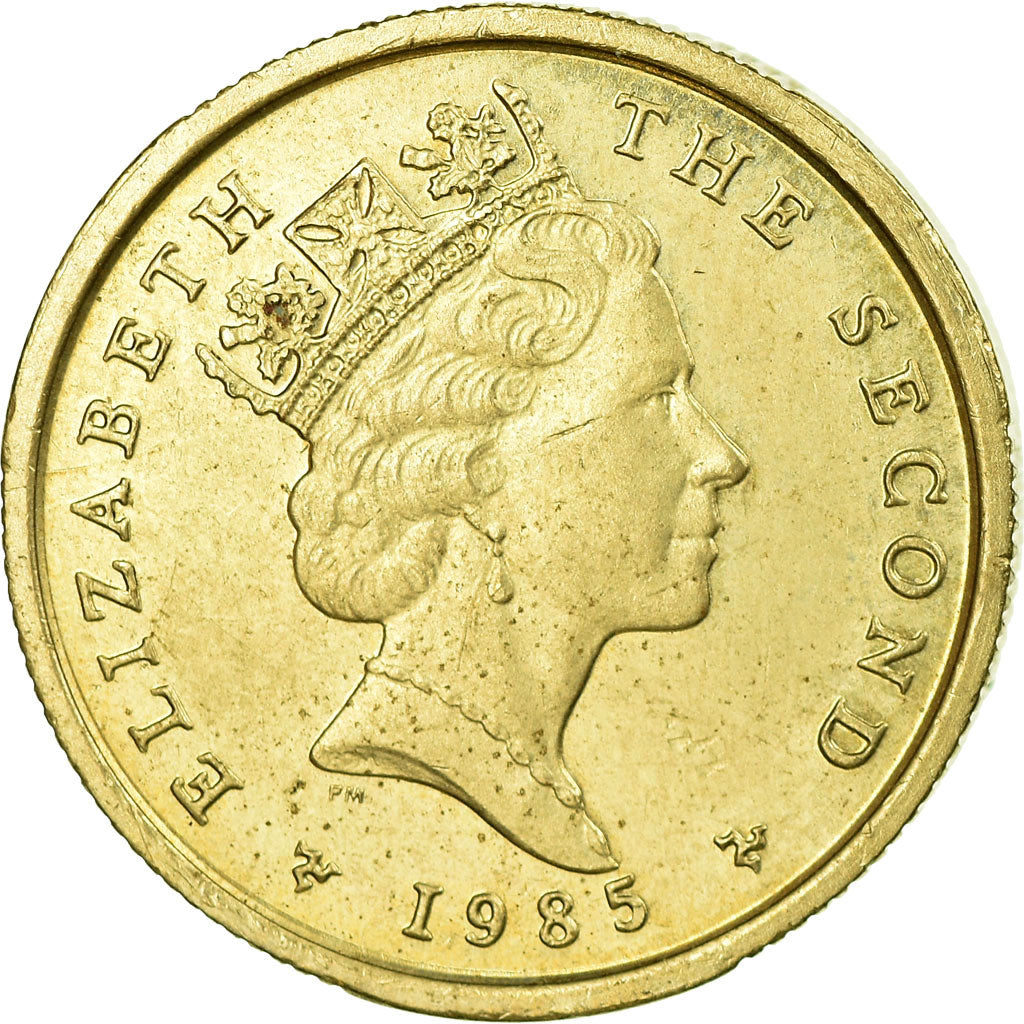 Moneda, Isla de Man, Elizabeth II, Pound, 1985, EBC, Níquel - latón, KM:151