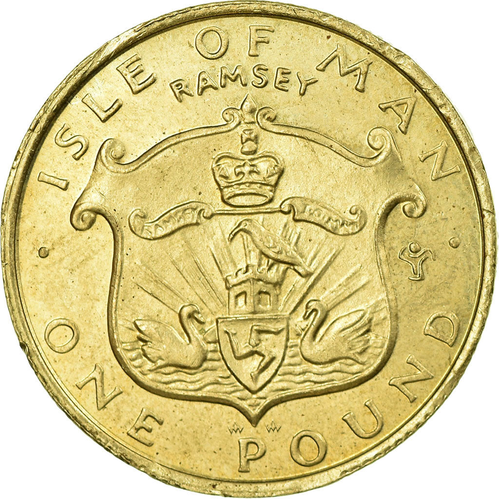 Moneda, Isla de Man, Elizabeth II, Pound, 1985, EBC, Níquel - latón, KM:151