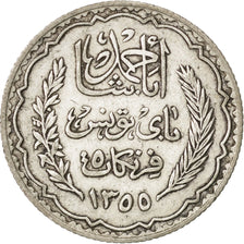 TUNISIA, 5 Francs, 1934, Paris, KM #261, VF(30-35), Silver, 4.95