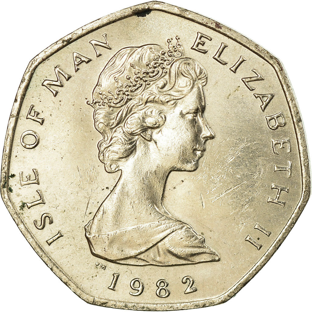 Münze, Isle of Man, Elizabeth II, 20 Pence, 1982, VZ, Copper-nickel, KM:90