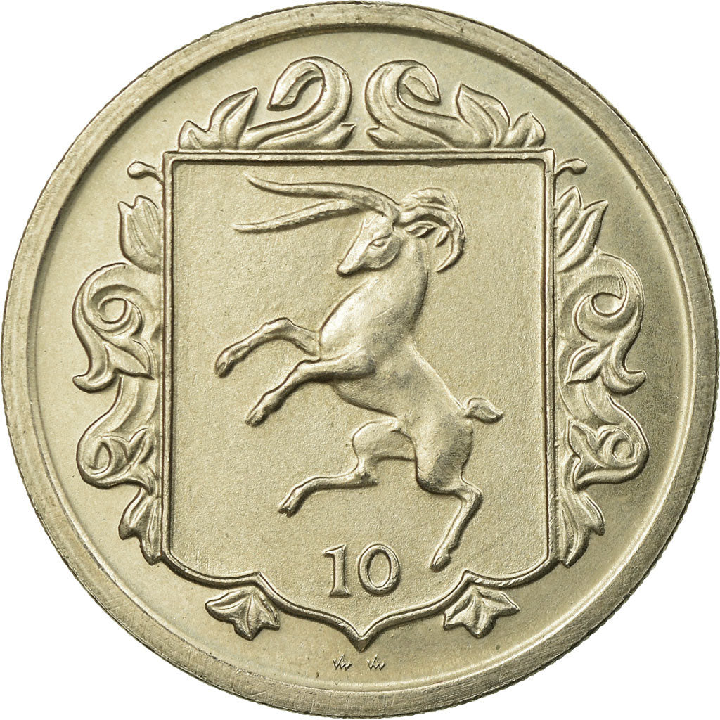 Coin, Isle of Man, Elizabeth II, 10 Pence, 1984, Pobjoy Mint, AU(55-58)