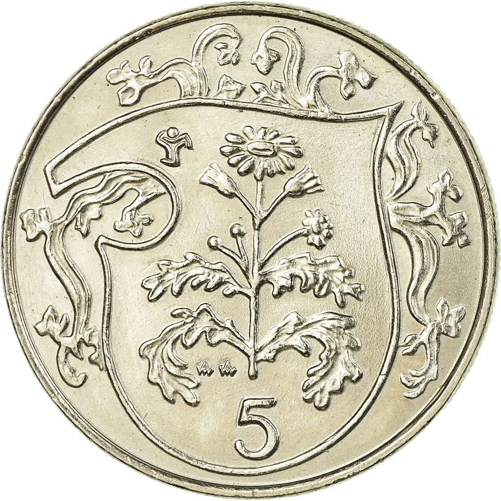 Moneda, Isla de Man, Elizabeth II, 5 Pence, 1985, EBC, Cobre - níquel, KM:145