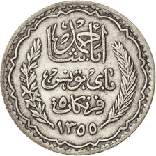 TUNISIA, 5 Francs, 1934, Paris, KM #261, VF(30-35), Silver, 4.98