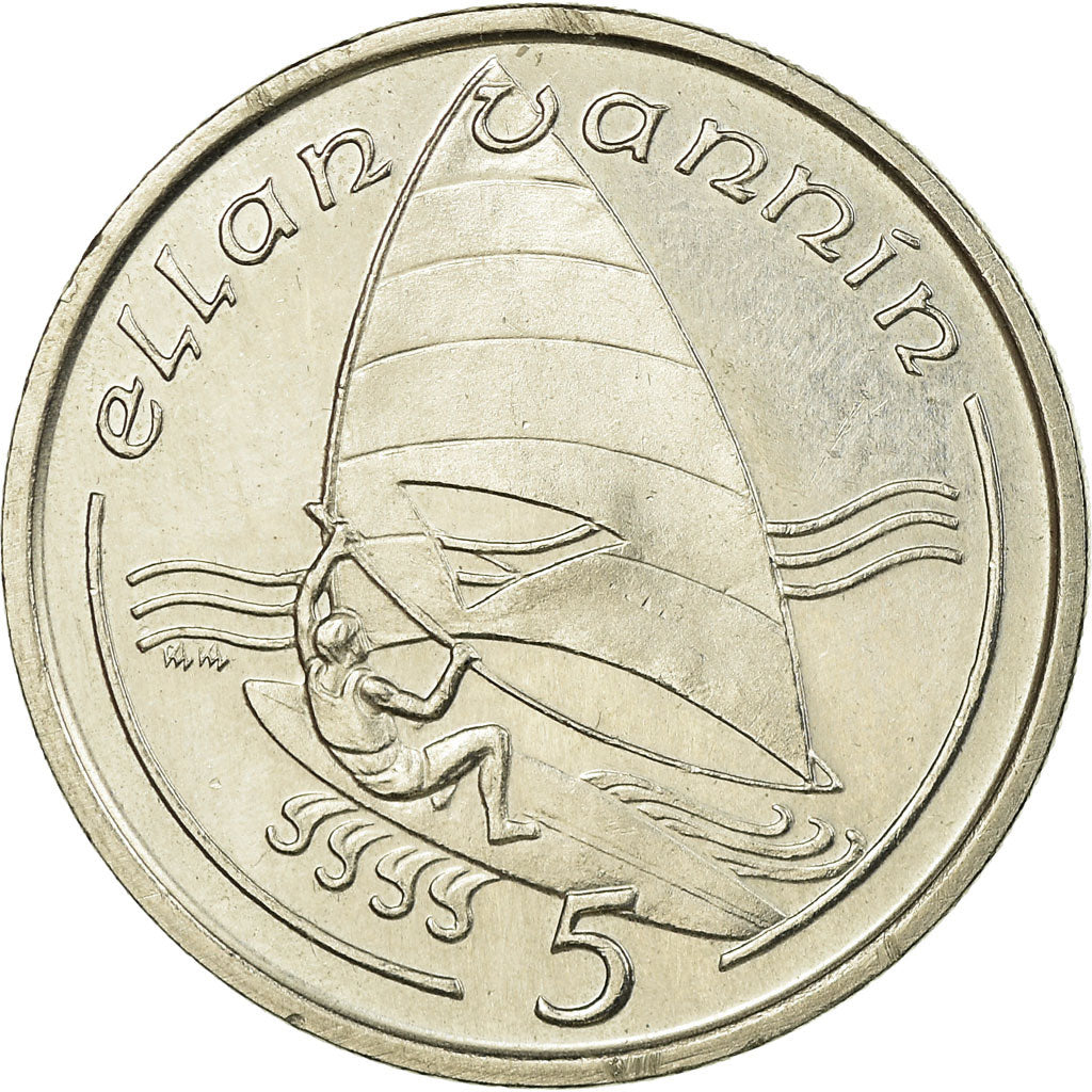 Moneda, Isla de Man, Elizabeth II, 5 Pence, 1988, EBC, Cobre - níquel, KM:209.1