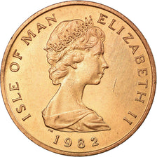 Coin, Isle of Man, Elizabeth II, 2 Pence, 1982, AU(55-58), Bronze, KM:60