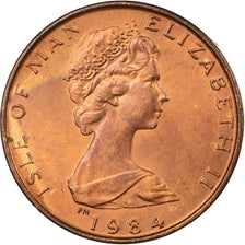 Moeda, Ilha de Man, Elizabeth II, 1/2 Penny, 1984, AU(55-58), Bronze, KM:111